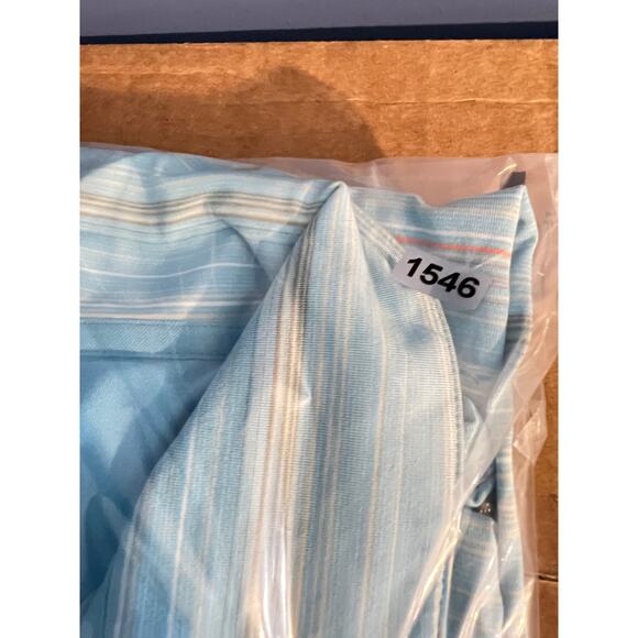 Nike Golf Fit Dry Polo Shirt Men's XL Powder Blue Striped Swoosh Short Sleeve - Picture 10 of 10